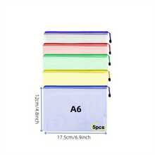 5/10 Stücke bunte PVC-Mesh-Reißverschlusstaschen, wasserdichte Dokumententaschen für Büro- und Schulbedarf, Klassenzimmer-Organizer, Brettspielaufbewahrung, Mehrgrößenauswahl, Taschen für Schulbedarf, Rückkehr zur Schule