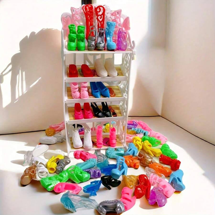 10pcs/20pcs/30pcs Or Assorted Color And Size High Heels Shoe Sets (Style And Color Random), Fit For 11.8 Inch Dolls - Plastic Shoe Accessories - Perfect Gift For Girls