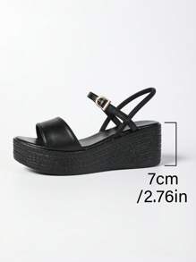 Women's Wedge Heel Thick Sole Bohemian Buckle Casual Holiday Beach Fashion Sandals, Summer