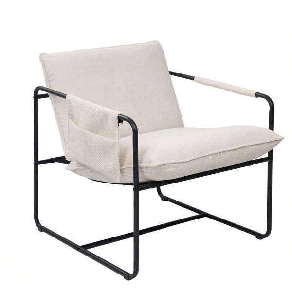 Moderner Accent Stuhl - Starkes Metallgestell, Weiche Chenille Polsterung, Einfache Montage - Komfortable Sessel für Wohnzimmer, Büro & Schlafzimmer