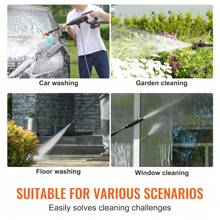 KFFKFF Cordless Pressure Washer, 580-PSI 1.1 GPM Portable Power Cleaner, Handheld High-Pressure Car Washer Gun With 4.0Ah Battery, Charger, 6-In-1 Nozzle, For Home/Floor Cleaning & Watering