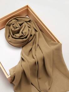 1 Khăn Voan Chắc Chắn Đa Năng Giả Hijab Ngoài Trời Chống Nắng Cho Cuộc Sống Thường Ngày - Màu Đỏ Sâu - Xem 3