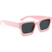 Square Men Women Fashion Thick Rectangle Glasses Shades Designer Style - Pink - View 1