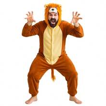 nerd hunters Adult Kigurumi Pajamas Plush Unisex Cosplay Costume Lion - Brown - View 9