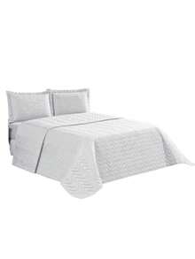 Imperium Double Bedspread Standard 3 Pieces Quilted Soft Touch White - White - View 1