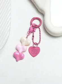 2D Flat, 1pc New Acrylic Colorful Heart Pendant Mobile Phone Case Ornament Accessories Earphone Bag Hanging Ornaments Car Accessories Bag Charm