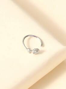 Anillo de nariz de imitación de circonita cúbica de mujer, de latón, redondo y flexible para piercing de tabique nasal y cartílago de la oreja, joyería corporal