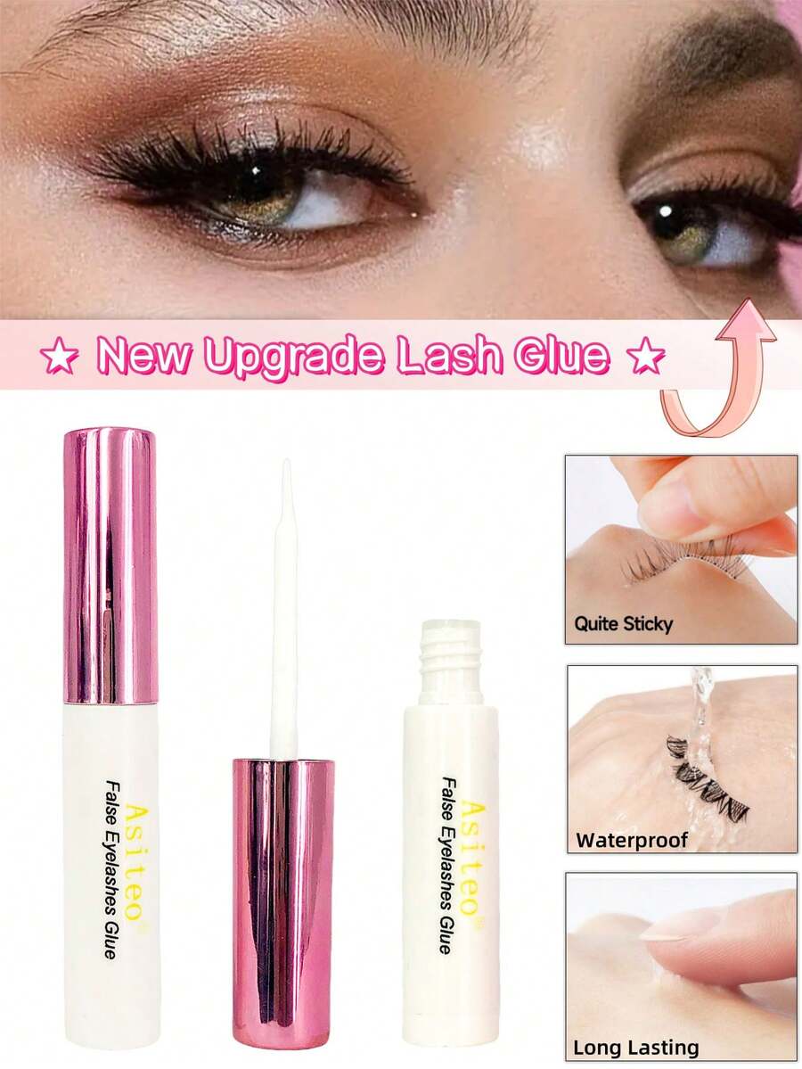 Asiteo 1支 5毫升 新款升级防水速干睫毛胶，白色化妆工具 - 白色 - 查看 1