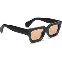 Square Men Women Fashion Thick Rectangle Glasses Shades Designer Style - Brown - View 1