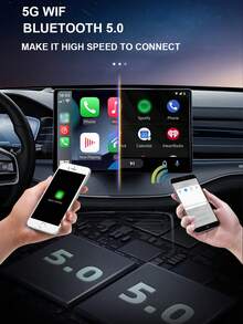 Acodo 三合一无线 CarPlay 和 Android Auto Android 14 智能盒迷你适配器，4GB RAM+32GB ROM 即插即用，开放式 Android 系统，预装应用程序，兼容 IOS 10+ 和 Android 11.0+，适用于 98% OEM 有线 CarPlay/Auto 车辆 - 黑色 - 查看 5