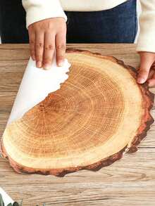 1-18 Stücke einfache, kreative PP Baumstumpf Tischsets, waschbar, leicht zu reinigen, abwischbar, rutschfest, Tischsets für Esszimmer, Hochzeit, Party, Fest Dekoration - Verschiedenfarbig - Übersicht 3