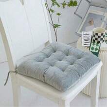 1pc 100% Polyester Thick Crystal Velvet Seat Cushion, With Ties, Suitable For Computer Office, Driving And People Who Need To Sit For A Long Time