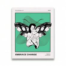 1 件斯堪的纳维亚简约墙面艺术免费心灵扭曲现实帆布海报印刷家居卧室客厅装饰礼物可选框架 - 彩色 - 查看 55