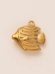 1Pc Beach Vacation Style Marine Creatures Series Mermaid Tail Goldfish Golden Dragon Fish Sea Turtle Conch Whale Octopus Crab Shaped Stainless Steel Material Pendant, DIY Necklace Bracelet Earrings Keychain Bag Chain Accessories, Electroplated 18K Gold, Waterproof And Sweat Proof, Women's Jewelry, Women's Accessories, Gifts For Wives, Mothers, Girlfriends