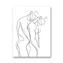 1pc/3PCS Wall Arts Posters Optional Frame Modern Wall Art Canvas Painting Bedroom Home Decoration Gay Gift Poster Men Kiss Embrace Love Prints Abstract Lines Simple
