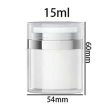 按压式真空面霜瓶50ml面霜乳液全盖分装瓶美妆旅行必备水瓶 - 白色 - 查看 11