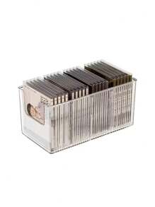 Estantería de escritorio para exhibir CDs/vinilos/cintas de casete, caja organizadora con múltiples compartimientos, mejora la decoración del hogar, apta para almacenar álbumes, CDs o discos, excelente para regalos navideños