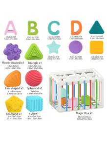 1 Pc Baby Stacking Toy, Color & Shape Learning, Hand Coordination Exercise, Grabbing Stimulation, Early Education Stacking Toy, Christmas & Halloween Gift, (Accessories Details, Textures & Colors Are Random)