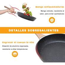 Sartén Antiadherente Sin PFOA, Sartén  y Duradero Con Revestimiento Antiadherente y Mango Ergonómico, Fácil De Limpia - Blanco - Ver 8