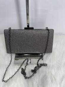 Party Clutch Bag Wedding Party Bag With Glitter Women's Wallet With Glitter - 黑色 - 查看 1