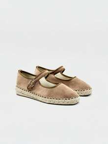 Women's Flat Espadrilles, Round Toe And Buckle Closure, Suitable For Vacation And Daily Wear - Màu Khaki - Xem 2