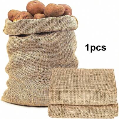 1 个高密度黄麻袋，19x27 英寸，带拉绳，适合储存土豆和其他农作物