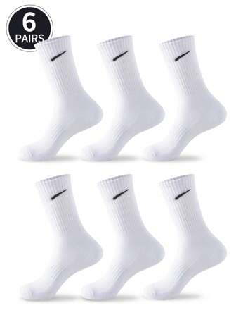 6 Paar Herren weiße Businesssocken, vielseitig und atmungsaktiv