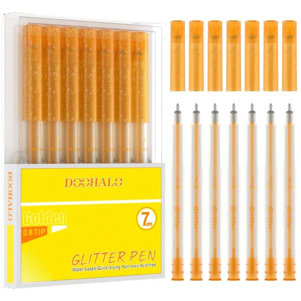 7pcs Gold Marker Pen Alcohol Paint Oily Waterproof Tire Painting Graffiti Pens Permanent Gel Pen For Fabric Wood Leather Marker Back To School