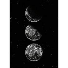 1 peça/3 peças pôsteres de arte de parede moldura opcional arte moderna em preto e branco pôster de fase da lua estética impressão em tela murais de parede adequados para salas de estar, bares, cafés, decoração de casa