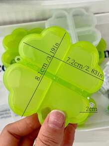 1 Pc Of Four-Leaf Clover Mini Medicine Box Compartment Storage Box Portable Jewelry Box Suitable For Home And Travel Men And Women Travel Essentials