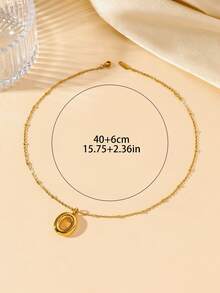 1 件精致双曲线不锈钢泡泡英文字母吊坠项链，方晶锆石字母吊坠项链，适合女性日常佩戴和派对搭配