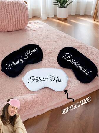 1 peça máscara de dormir fofa personalizada para noiva, presente de proposta de chá de panela personalizado para madrinha, máscara de pelúcia para os olhos, ótima ideia de presente para seus amigos, colegas, pais e amantes no dia dos namorados, dia de ação de graças, natal, aniversário e outros festivais