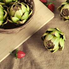 6 Pcs Large Green Artificial Artichokes Fake Vegetables And Fruits For Summer Kitchen Wedding Bowl And Vase Decorations
