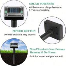 1/2/4 pièces Répulsif à ultrasons solaire contre les rats, répulsif à vibration contre les serpents. Convient pour la pelouse, le jardin, la cour et le contrôle des nuisibles à la ferme