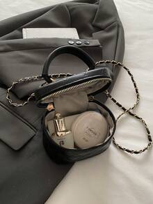 Lightweight Mini Chain Bag Quilted Handbag Bucket Bag Suitable For Young Girls, College Students And Office Workers - Black - View 6