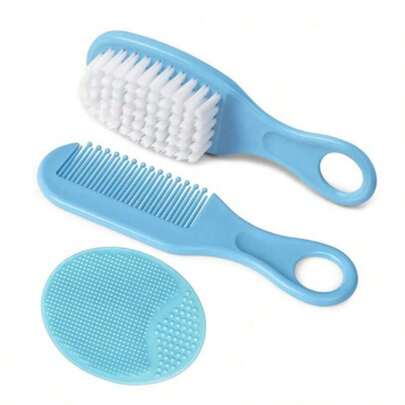 3 Pcs Baby Hair Brush Set For Removing Birthmark Newborn Head Care Hair Brush Kit, Kids Massage Brush S