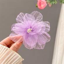 1 Stück exquisiter Blumen Seitenklemm Foto Requisit Haarclip, romantischer ästhetischer Stil Haaraccessoire für Mädchen, Pfingstrosen & Kamelien Design Haarklammer Haarspangen