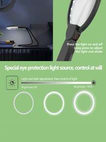 Rechargeable Lighting Desk Lamp And Magnifying Glass, Detachable And Portable, Adjustable Hose, 2-Level Brightness, Maximum Brightness Of 5-6 Hours, Type-C Charging.