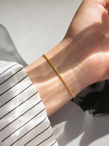 1 stuk Boho Elegante Slangenbot Ontwerp Eenvoudige Armband Dagelijks Draagbaar, Voor Koppels, Bruidsmeisjes, Moederdag, Dagelijks, Bruiloft, Strandvakantie, Ramadan