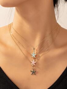1 Stück elegante Zinkalegierung Seestern Kette, geeignet für Sommer, Strand oder Hochzeitsfotos