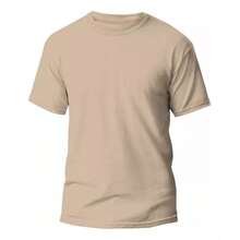 KIT 3 Basic Plain Men's T-Shirts 100% Cotton 30.1 - Brown + Beige + White - View 2