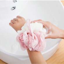 Soft Nylon Two-Tone Bath Loofah Sponge High Quality - Màu Hồng baby - Xem 4