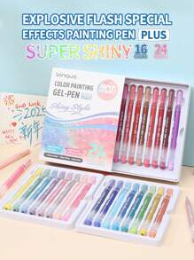 1pc Colorful Journaling Pen Set With 36/54 Color Options, Fine Tip Gel Pens For Art Students, Painting, DIY Planner, Coloring, Marking School Supplies,Back To School