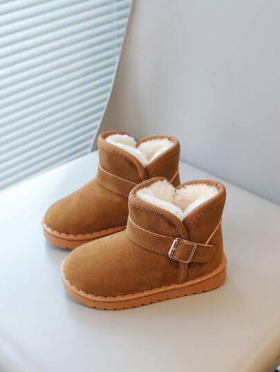 Kids Snow Boots Autumn/Winter New Kids Shoes Girls Baby Warm Boots Boys Soft Bottom Short Thermal Lined Boots, Casual Daily Versatile Lightweight Comfortable