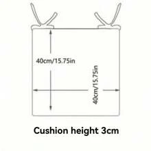 All Season Linen-Like Breathable Chair Pad, Office/Dining/Student Seat Cushion