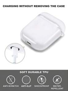 1 Customized Earphone Case + 1 Customized Keychain, Personalized With Portrait And Name, Fashionable TPU Soft Earphone Case, Cute Text Design For Men And Women