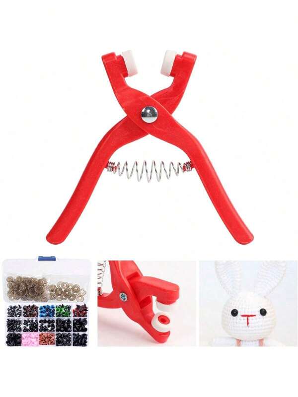 100/560 pièces Sécurité Crochet à vis & Anneau de rondelle pour le tricot et le tissage, Pinces à pression à oeillets, Outils auxiliaires pour les yeux à crocheter et fournitures pour la fabrication d'yeux d'animaux de 8 mm (rouge)