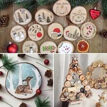 30 Pcs Natural Wood Slices, 9-10/5-6cm Diameter Unfinished Round Wood Slices Kit, No Hole Log Wooden Circles For Arts, Christmas Or Wedding Ornaments And DIY Crafts