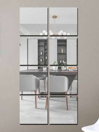 2/4/8 piezas Espejo de pared autoadhesivo de 40cm*40cm o 20cm*20cm o 30cm*30cm o 30cm*34cm, espejo de Body entero para el hogar, espejo de Body entero para el dormitorio, espejo suave autoadhesivo, acrílico, duradero y no frágil