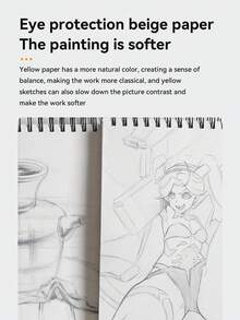 1pc A3/A4/A5 Sketchbook With 60 Blank Pages, 100GSM Thickened Paper, Ink-Proof And Not Easy To Break, High-Quality Sketch Paper, Art-Specific Painting Supplies, Students Can Use Art Learning And Painting Stationery, A Must-Have Gift For Friends And Students During The School Season - Multicolor - View 6